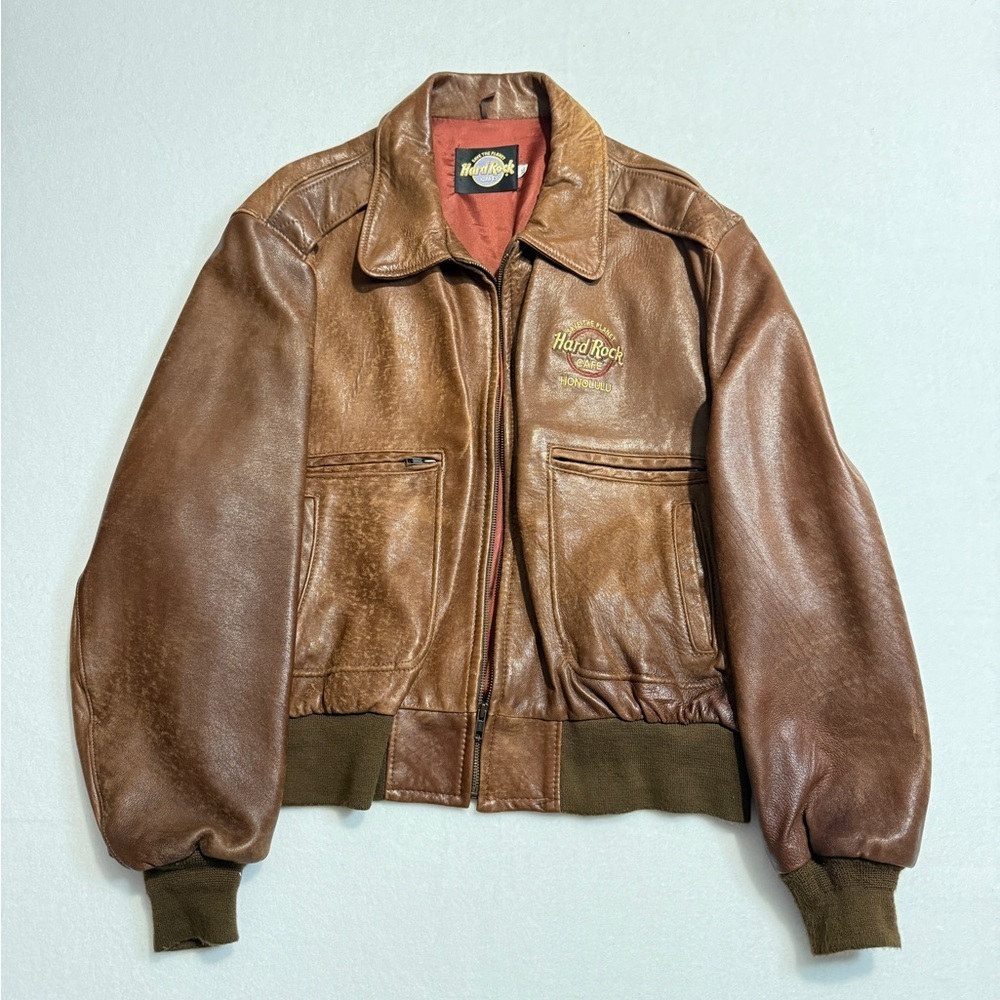 Hard Rock Cafe | Vintage| Tan Leather Jacket